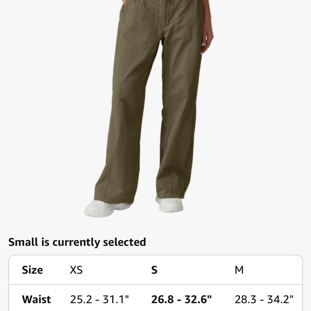 Wide Leg Olive Green Pants - Picture 5 of 9